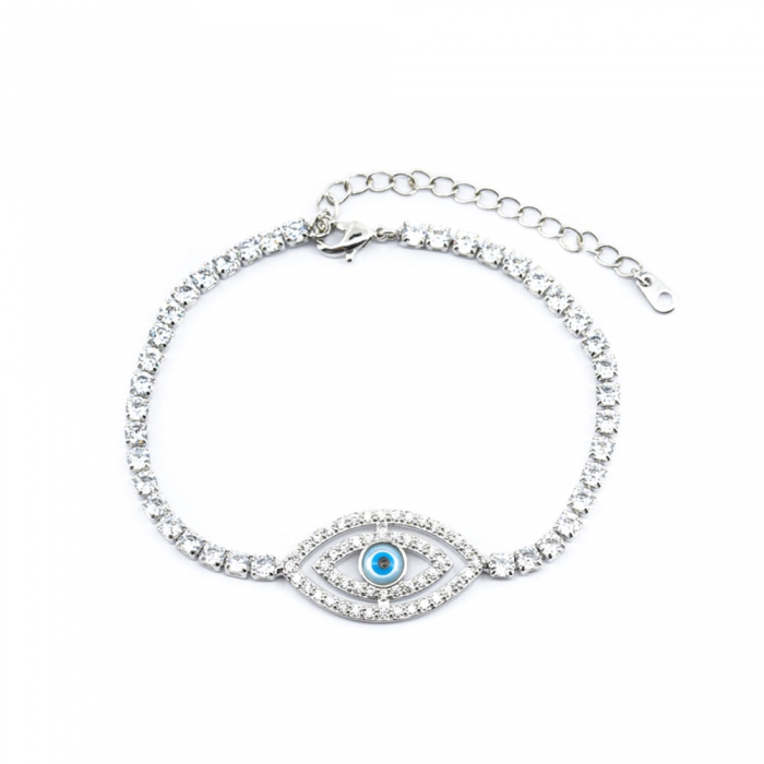 Silver Turkish Evil Eye Bracelet 