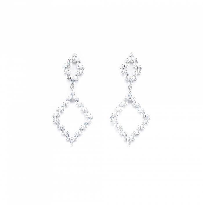 Silver Rhombus Earrings 
