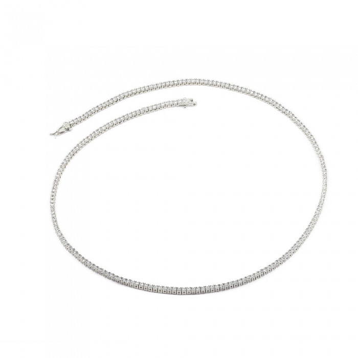 Zirconia Tennis Necklace - Silver 2mm 20