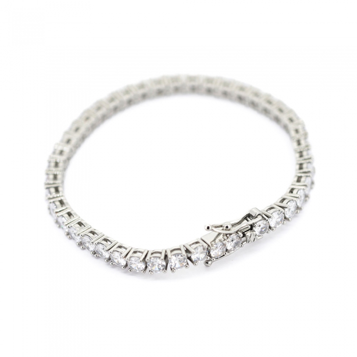 Zirconia Tennis Bracelet - Silver 4mm 7”