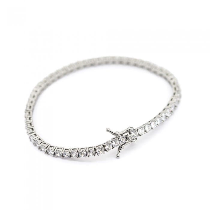 Zirconia Tennis Bracelet - Silver 3mm 7”