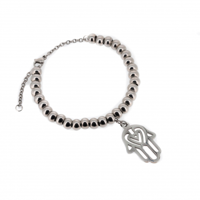 Silver Bracelet with hand charm