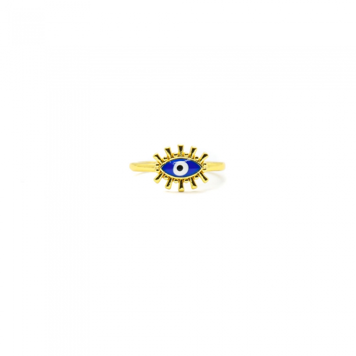 Gold Blue Eye Ring