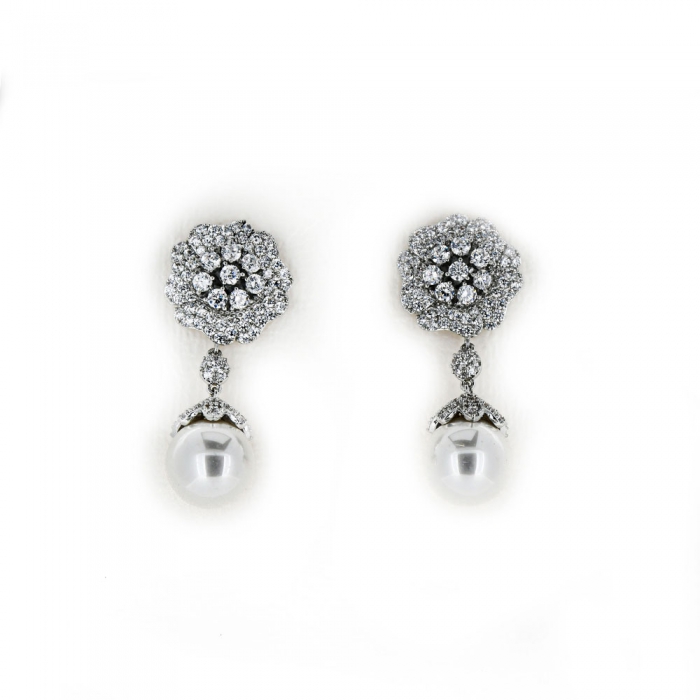 Pearls Zirconia Earrings
