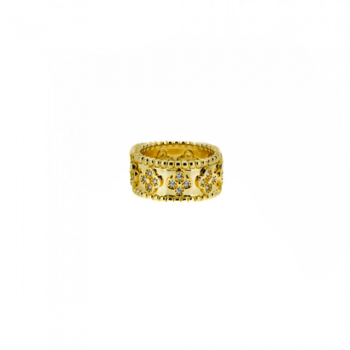 Gold Flowers Ring Size 7