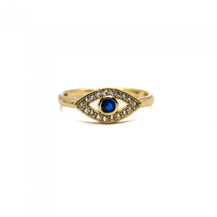 Gold Ring Eye with Zirconia