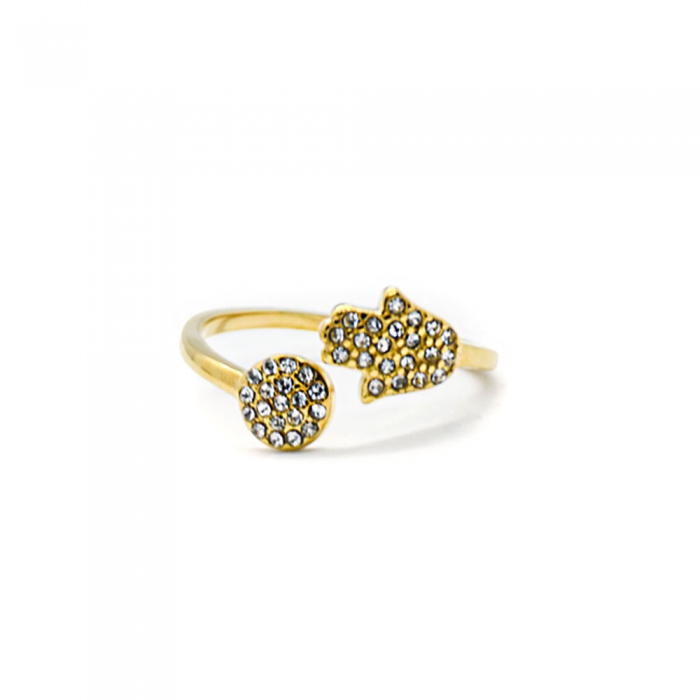 Hand Gold Ring with Zirconia 