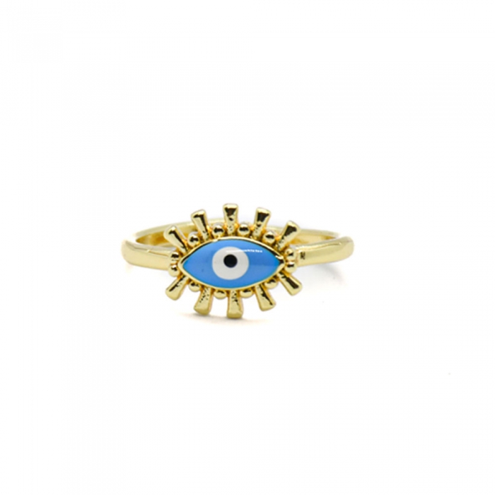 Gold Ring Light Blue