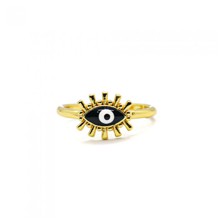 Gold Black Eye Ring