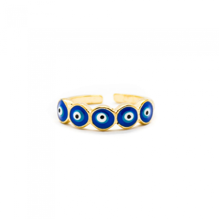 Gold Ring with Blue Eyes