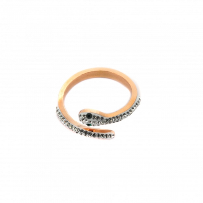 Gold Ring Zirconia Snake