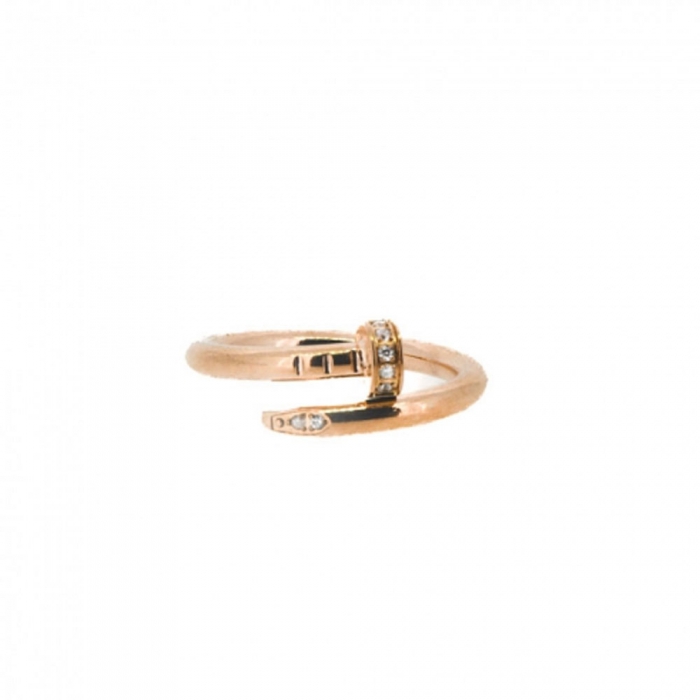 Zirconia Rose Gold Nail Ring