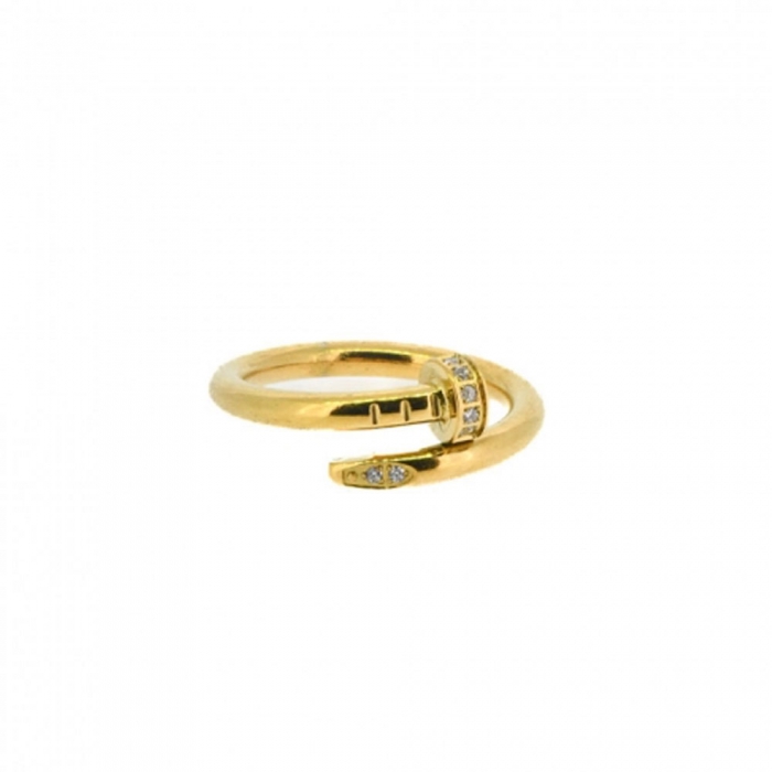 Zirconia Gold Nail Ring Size 6