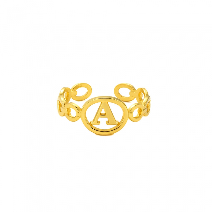 Golden Alphabet Ring
