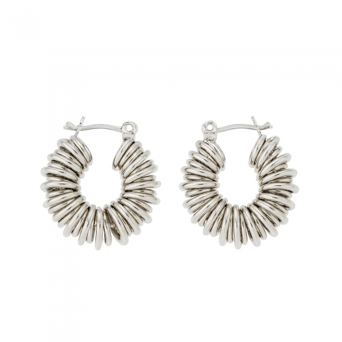 Silver Coil Hoops