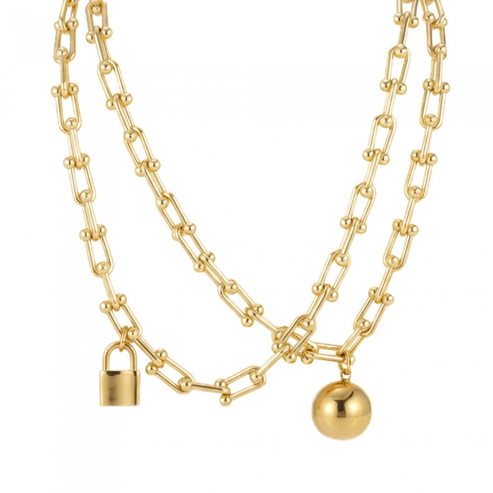 Gold Necklace Stainless Steel