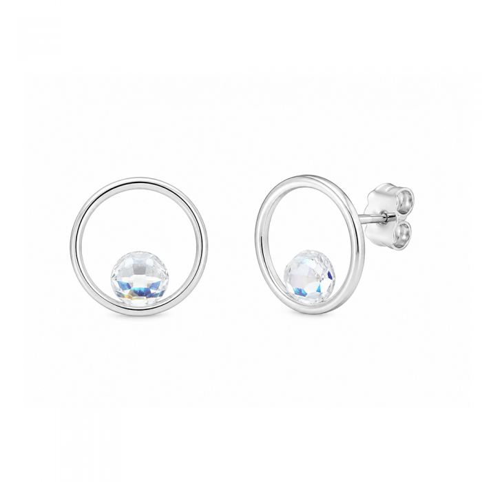 Silver Diamond Hoops