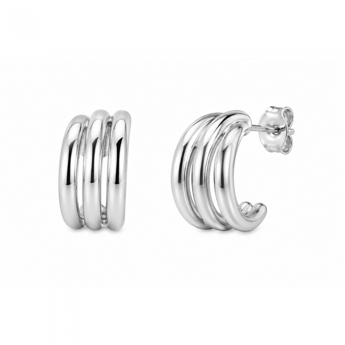 Aretes Media Luna Silver