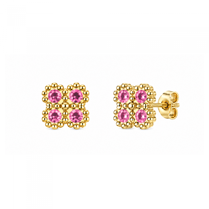 Studs de Flor Rosado
