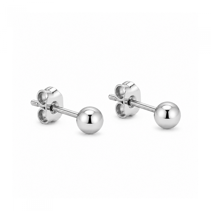 Silver Dot Stud 4mm