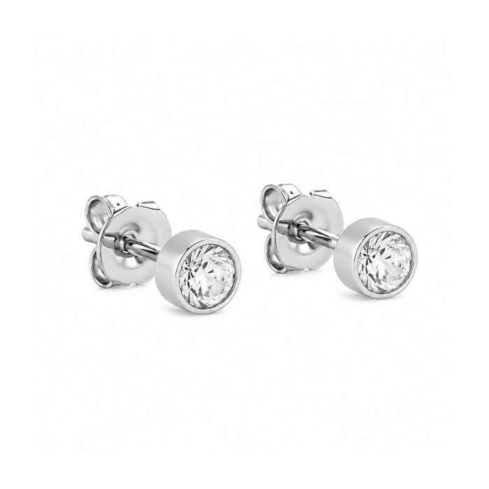 Crystal Silver Stud 4mm