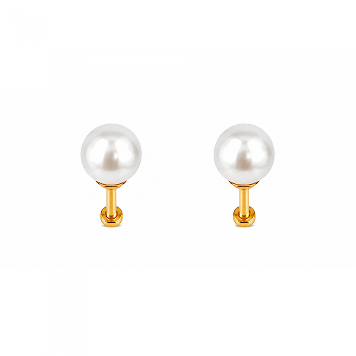  Pearl Stud Gold 5mm