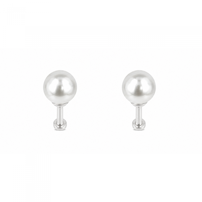 Pearl Stud Silver 6mm