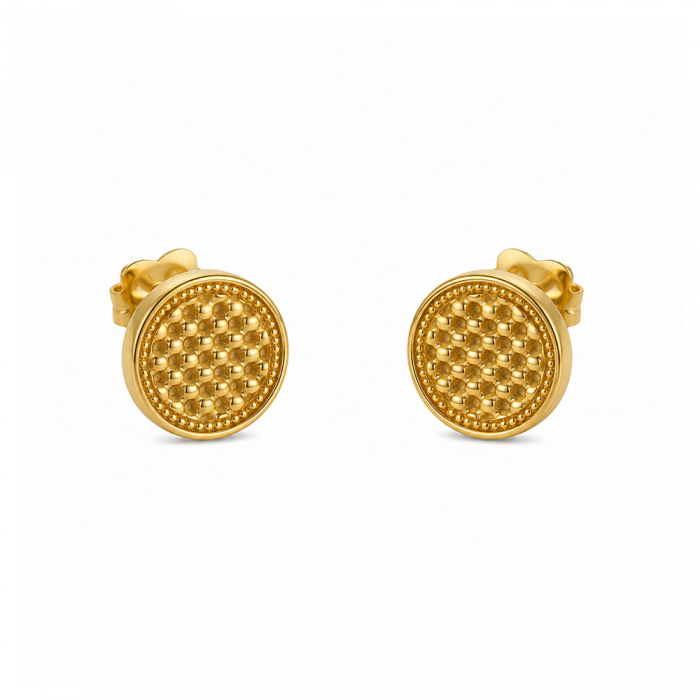 Waffle Gold Stud