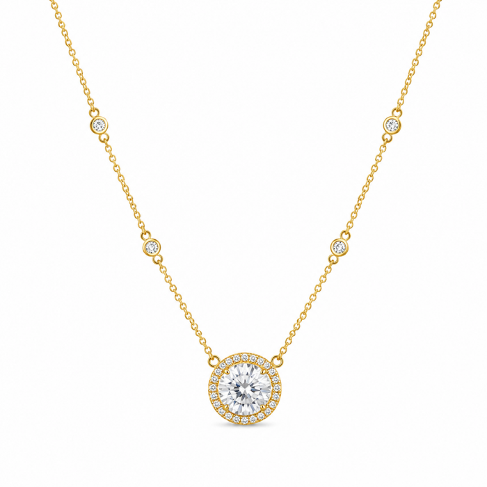 Round Halo Necklace