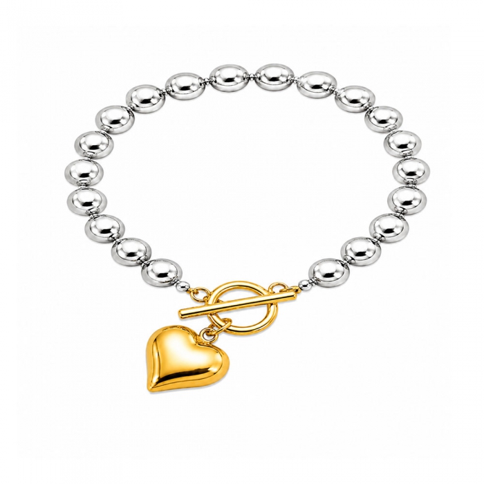 Dual-tone Heart Bracelet