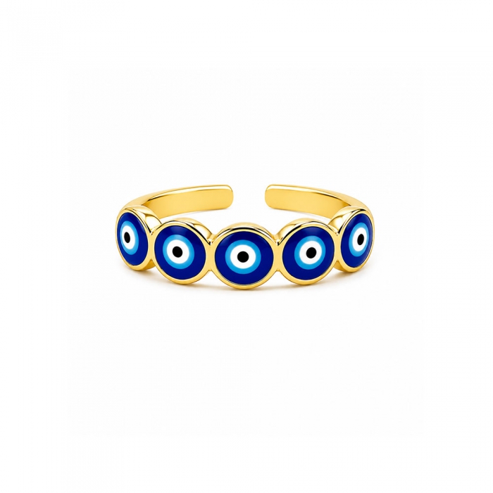 Gold Ring with Blue Eyes