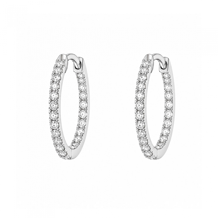 Stone Hoop Moissanite Earrings