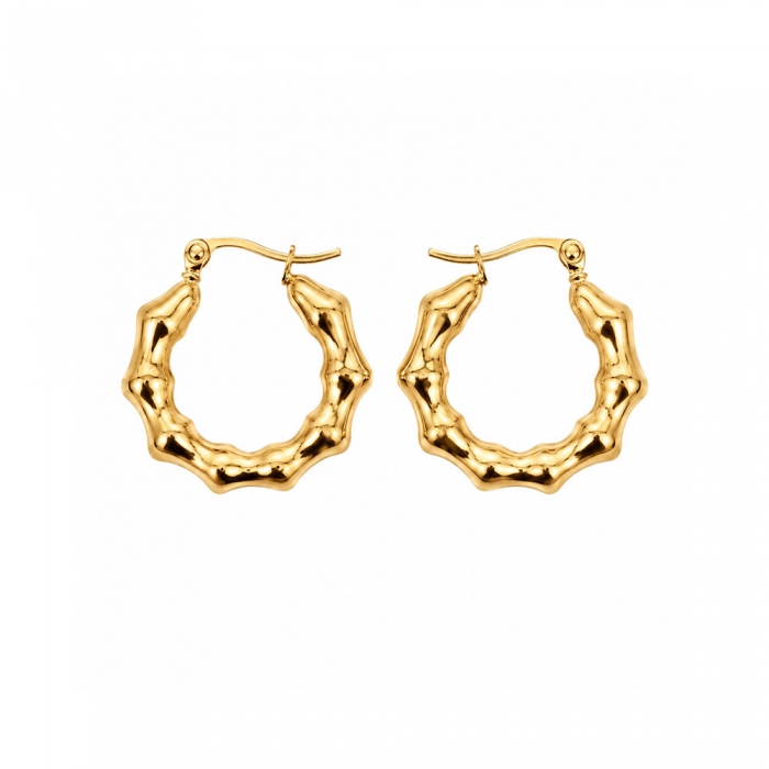 Gold Bamboo Glow Hoops