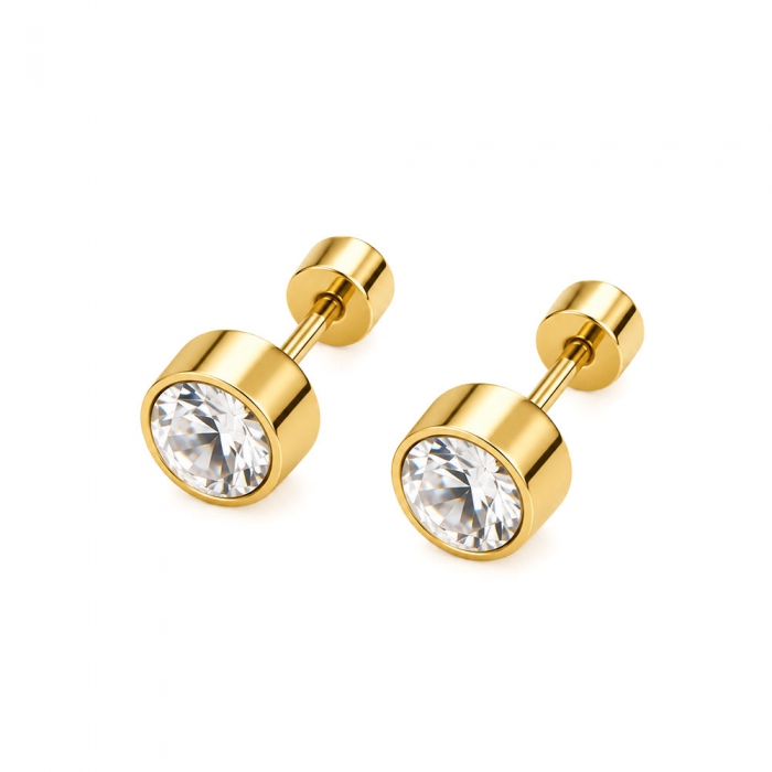 Crystal Gold Stud 7mm