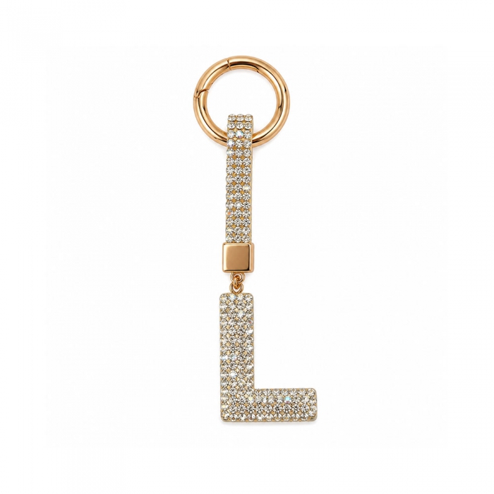 Crystal Initial Keychain