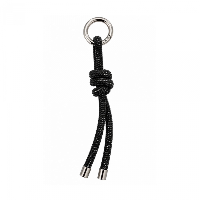 Black Crystal Knot Keychain