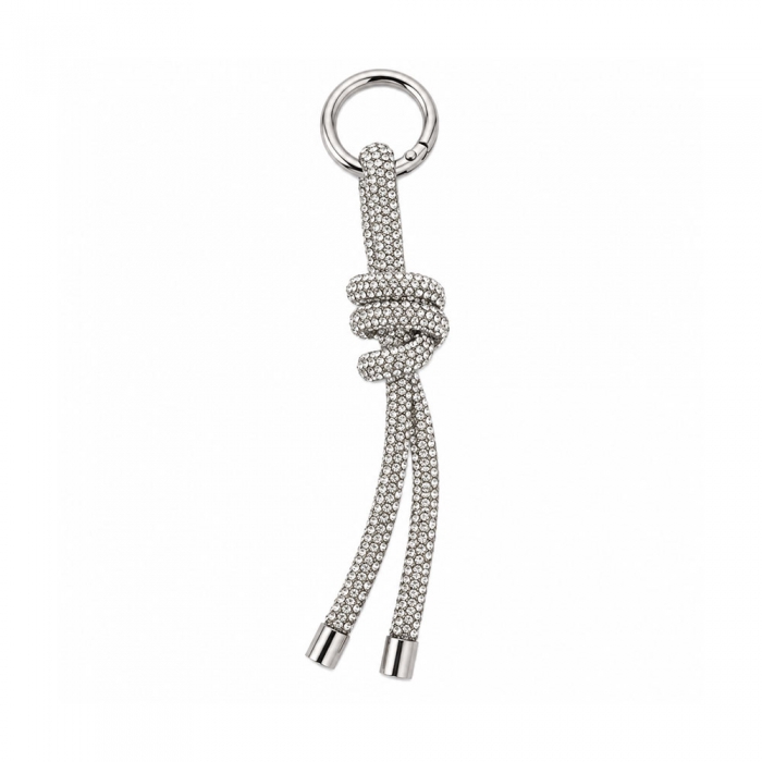 Silver Crystal Knot Keychain
