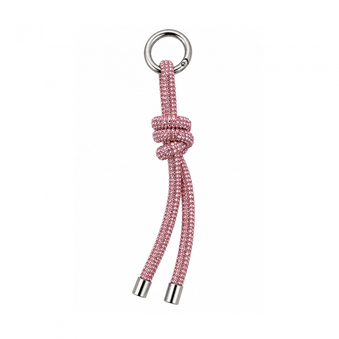 Pink Crystal Knot Keychain