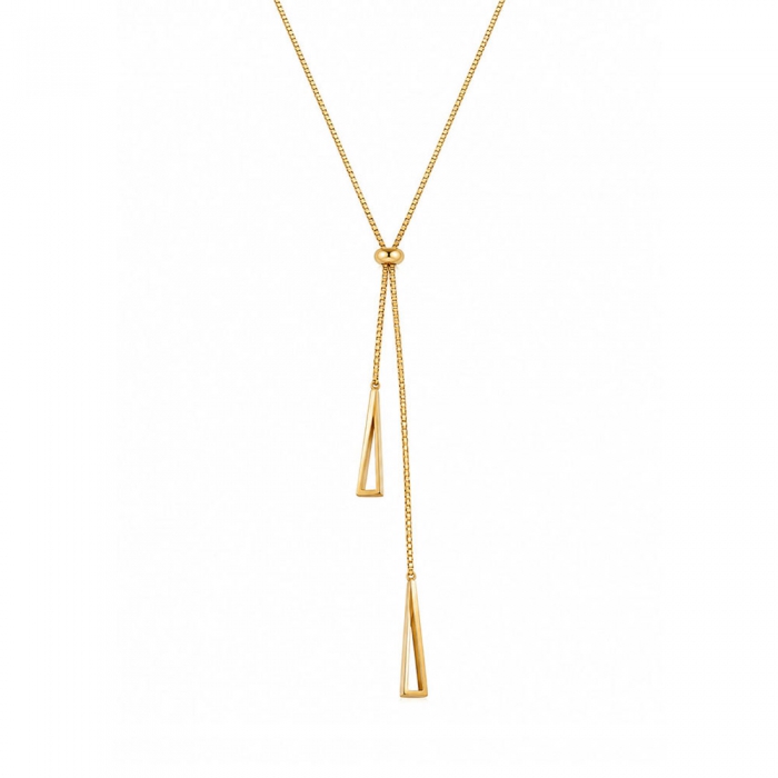 Lariat Geométrico Dorado